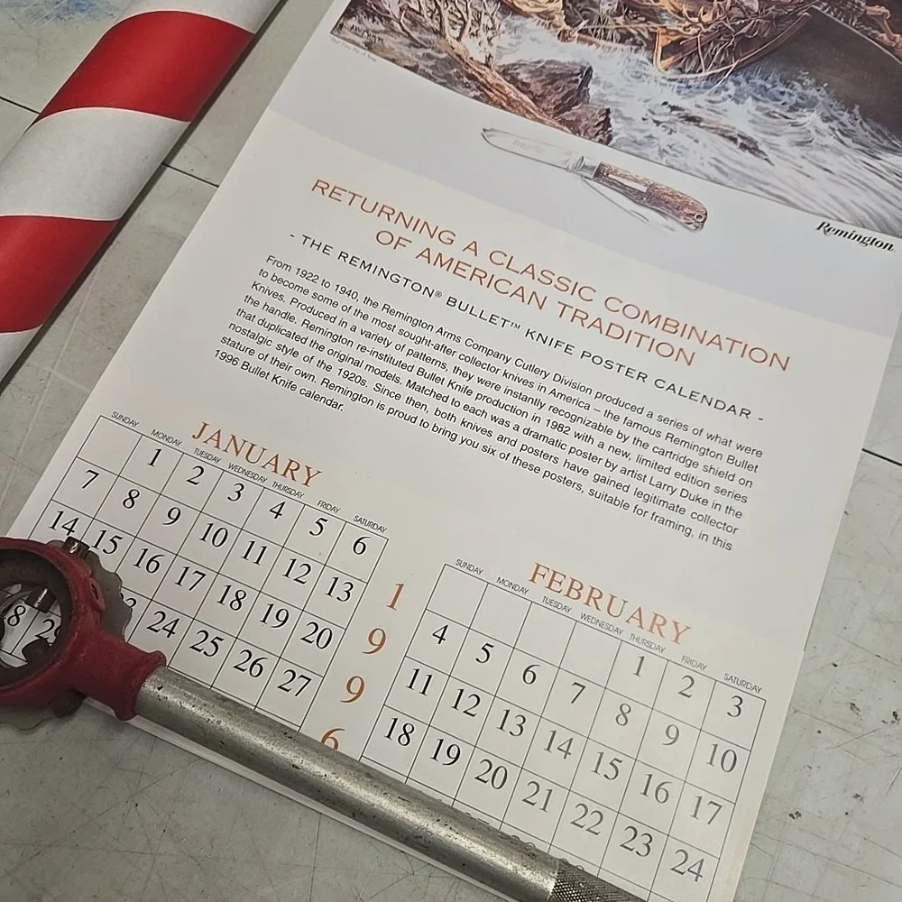 1996 Remington Bullet Knife Mini‎ Trapper Calendar 30x20